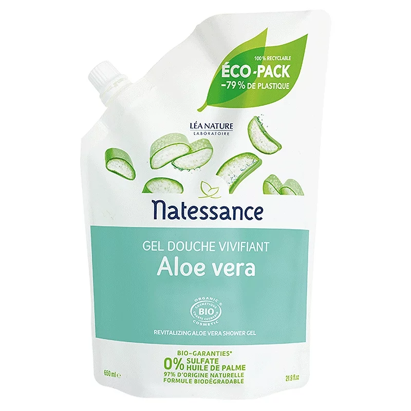 Gel douche vivifiant BIO aloe vera - 650ml - Natessance