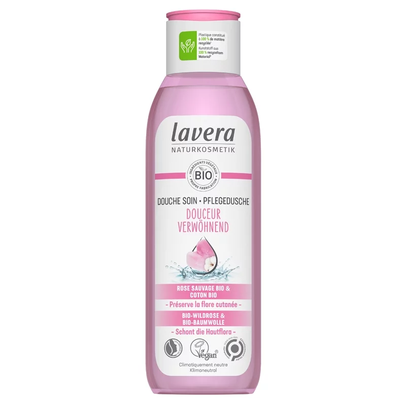 BIO-Pflegedusche verwöhnend Wildrose & Baumwolle - 250ml - Lavera