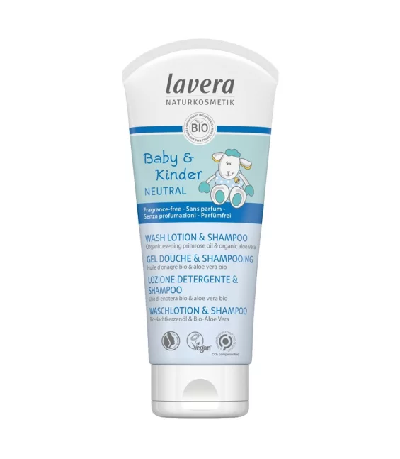 Gel douche & shampooing bébé & enfant BIO onagre - 200ml - Lavera