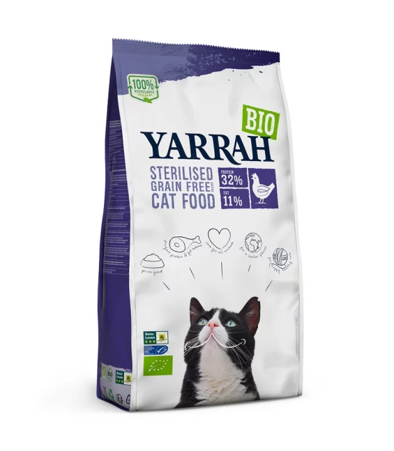 Sterilisiertes BIO-Katzenfutter trocken Poulet & Fisch 700g Yarrah