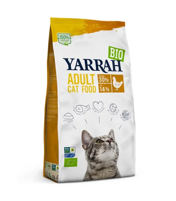 BIO-Katzenfutter trocken Poulet & Getreide - 10kg - Yarrah