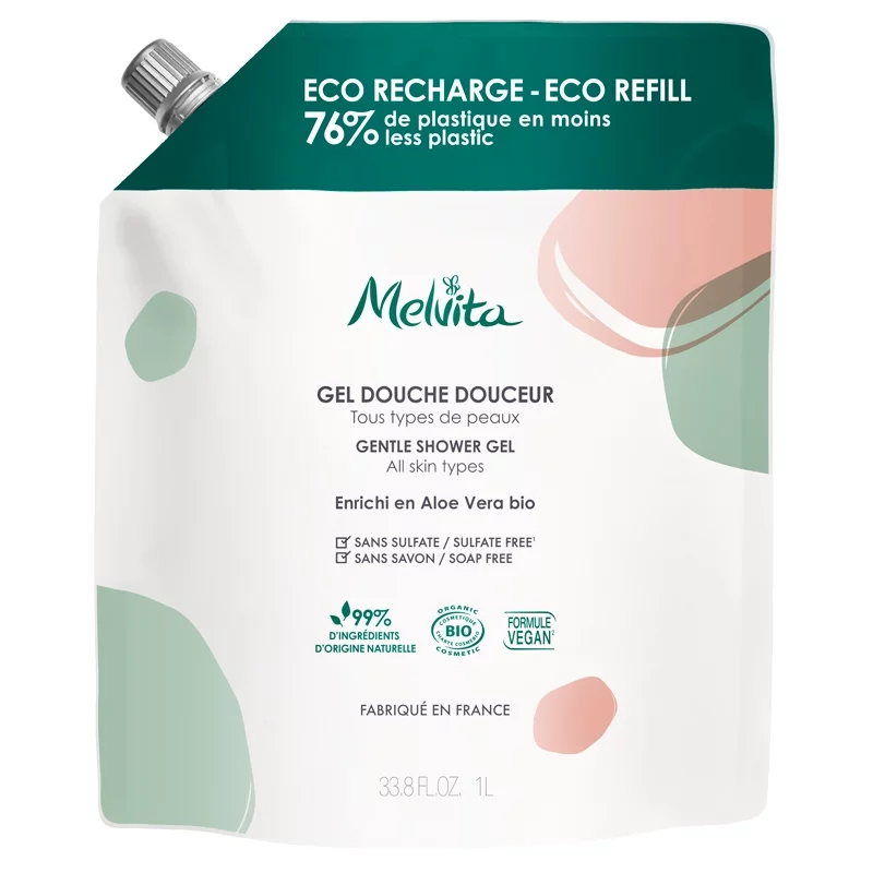 Recharge Gel douche douceur BIO aloe vera - 1l - Melvita