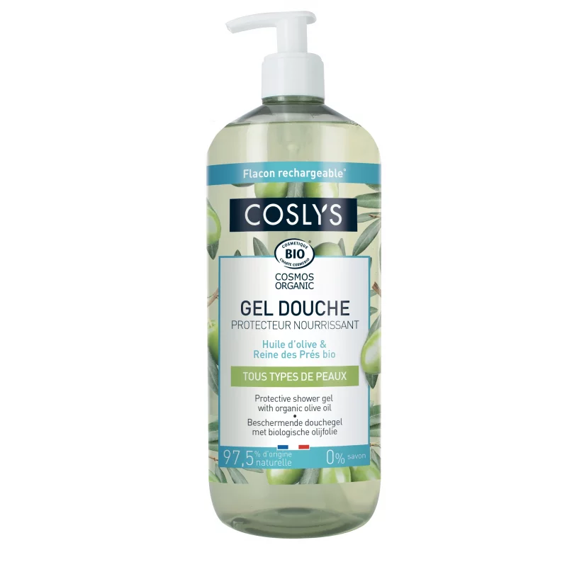 Gel douche protecteur & nourrissant BIO reine des prés & olive - 1l - Coslys