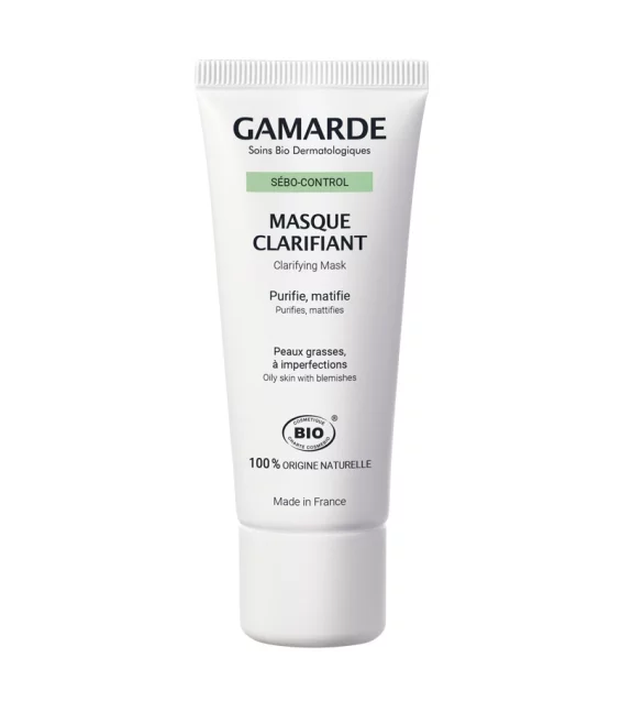 Masque clarifiant BIO argile blanche & eau thermale - 40g - Gamarde