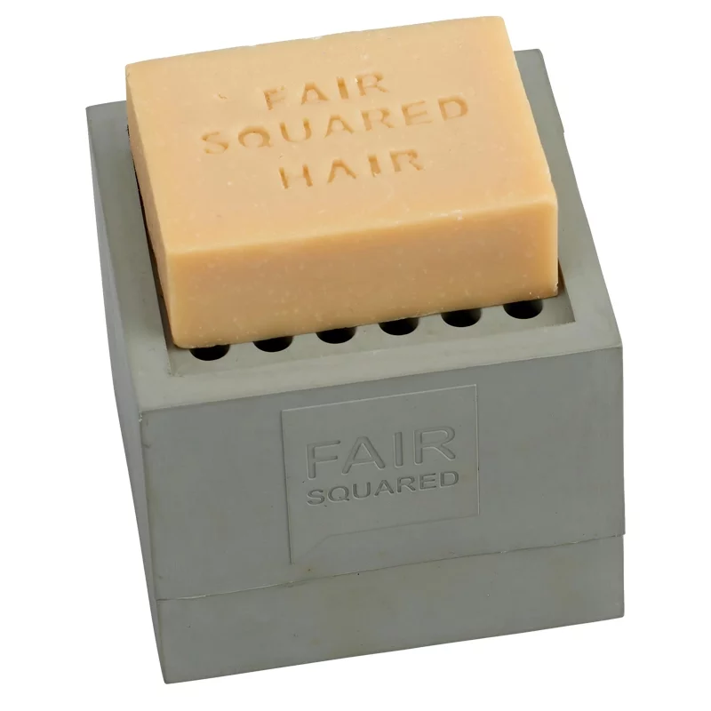 Porte-savon en caoutchouc naturel gris - Fair Squared