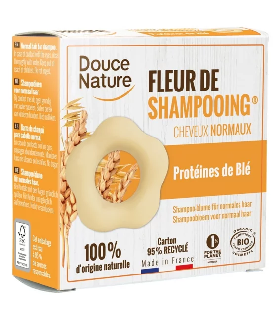 Fleur de shampooing BIO ﻿sauge & argile jaune - 85g - Douce Nature