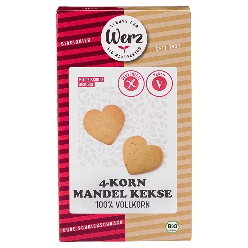 Vollkorn BIO-4-Korn Mandel Kekse - 150g - Werz