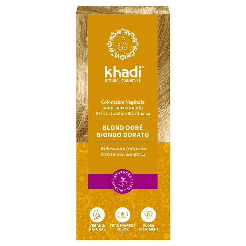 BIO-Pflanzenhaarfarbe Goldhauch - 100g - Khadi