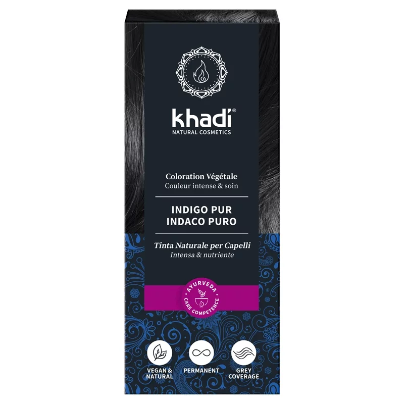 BIO-Pflanzenhaarfarbe Reines Indigo - 100g - Khadi