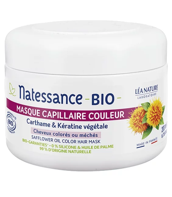 Masque capillaire couleur BIO kératine végétale - 200ml - Natessance