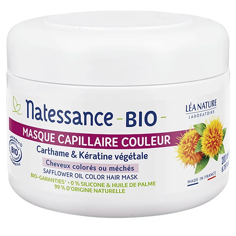 BIO-Haarmaske coloriertes Haar pflanzliches Keratin - 200ml - Natessance