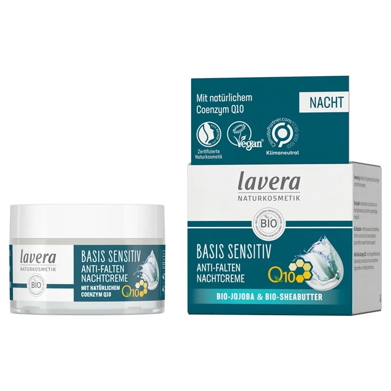 Anti-Falten BIO-Nachtcreme Q10, Jojoba & Sheabutter - 50ml - Lavera