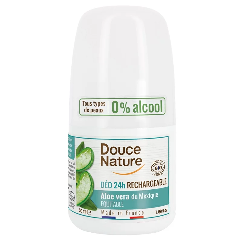 Nachfüllbarer BIO-Feuchtigkeits-Deoroller Aloe Vera - 50ml - Douce Nature