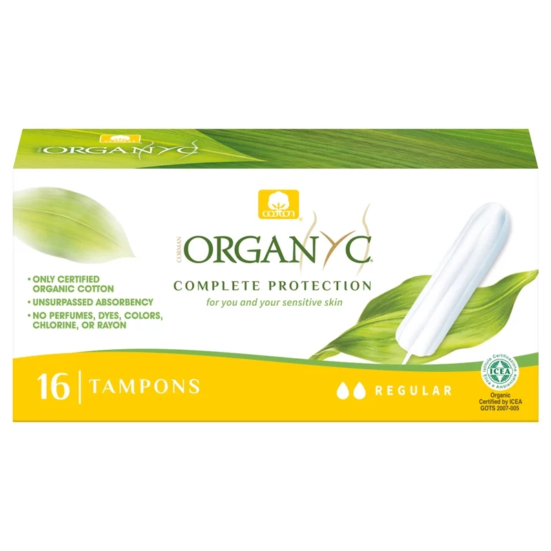 Tampons regular sans applicateur BIO flux léger-moyen - 16 pièces - Organyc