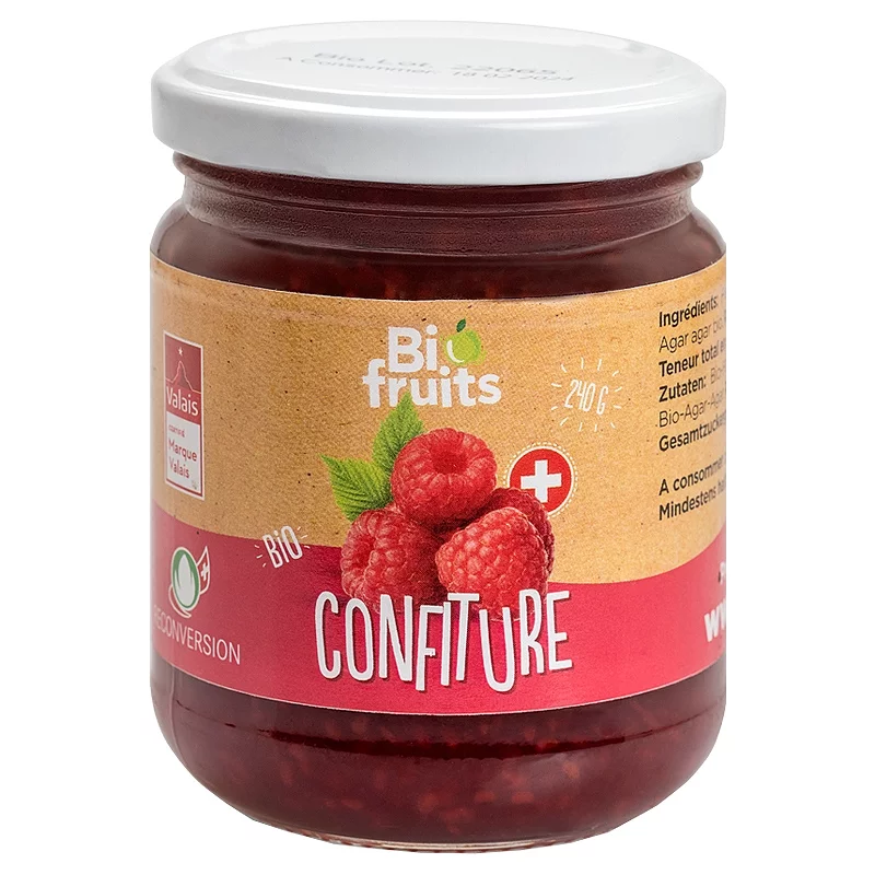 Confiture de framboises suisses BIO - 250g - BioFruits