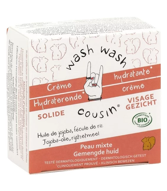 Crème hydratante visage peau mixte BIO jojoba - 42g - Wash Wash Cousin