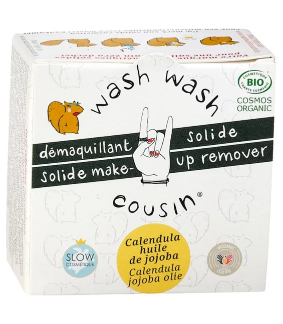 Démaquillant solide BIO jojoba - 38g - Wash Wash Cousin