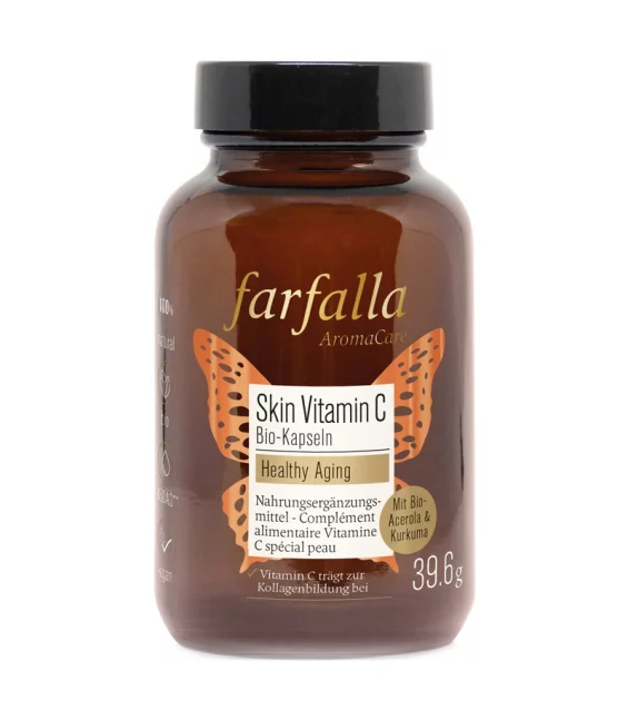 Complément alimentaire Vitamine C spécial peau BIO - 80 capsules - Farfalla 