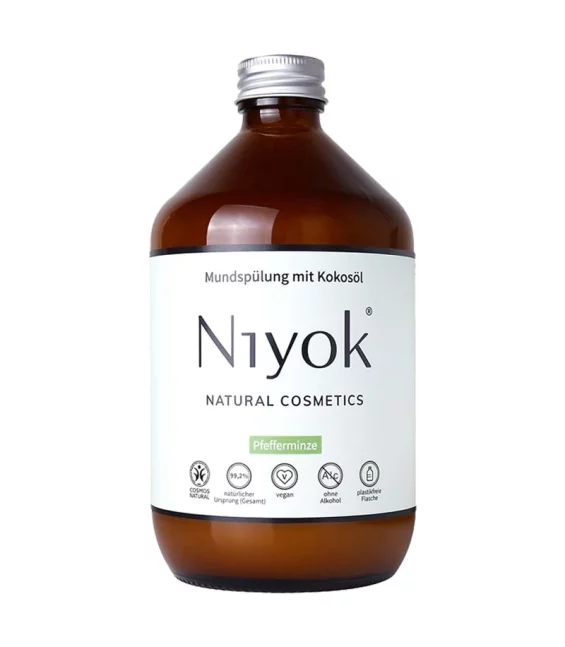Natürliche Mundspülung Kokosöl, Pfefferminze & Zitrone - 500ml - Niyok
