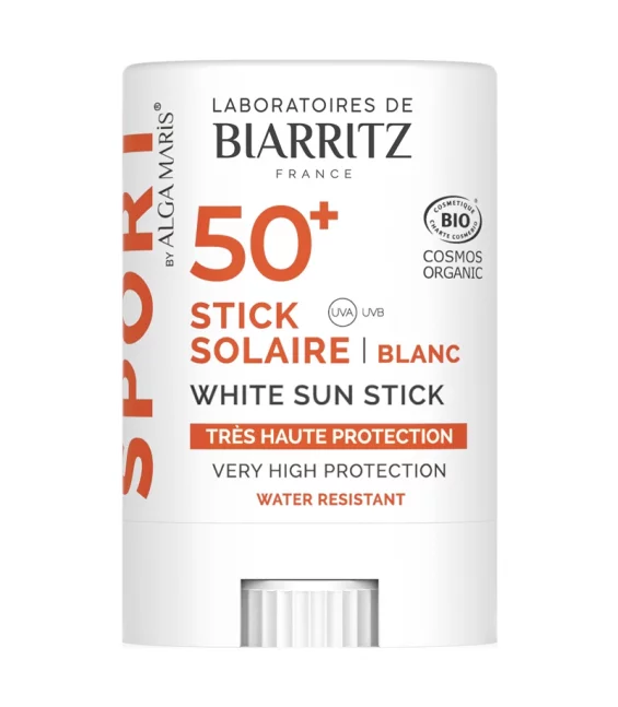 Stick solaire blanc BIO IP 50+ - 12g - Laboratoires de Biarritz