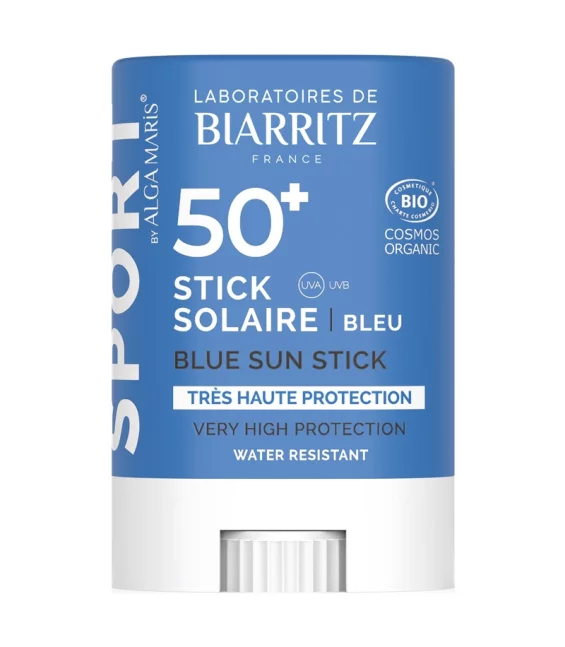 Stick solaire bleu BIO IP 50+ - 12g - Laboratoires de Biarritz