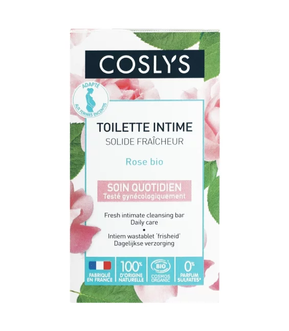 Toilette intime solide fraîcheur BIO rose - 85g - Coslys