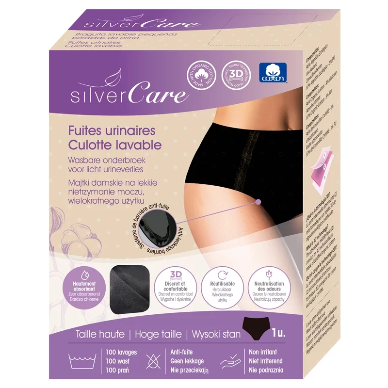 Culotte pour fuites urinaires Taille haute L - Silvercare