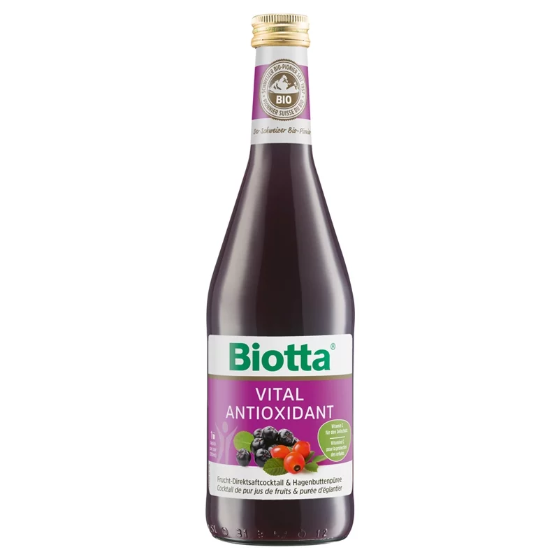 Cocktail de jus de fruits & purée d'églantier BIO - Vital Antioxidant - 500ml - Biotta
