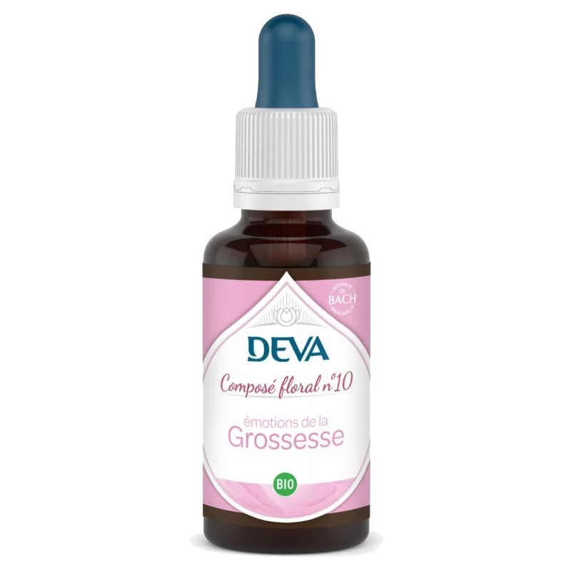 Composé floral BIO N°10 Émotions de la grossesse - 30ml - Deva