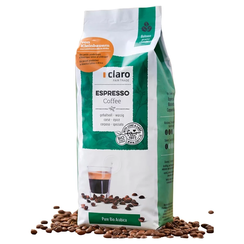 BIO-Kaffee in Bohnen Espresso - 500g - Claro