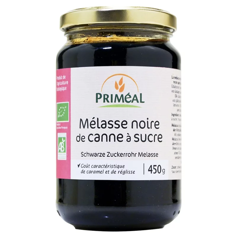 Mélasse noire de canne à sucre BIO - 450g - Priméal