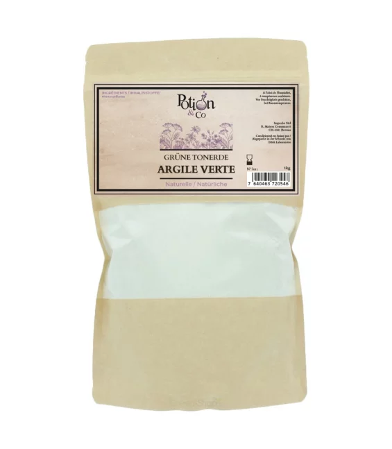 Argile verte surfine - 1kg - Potion & Co