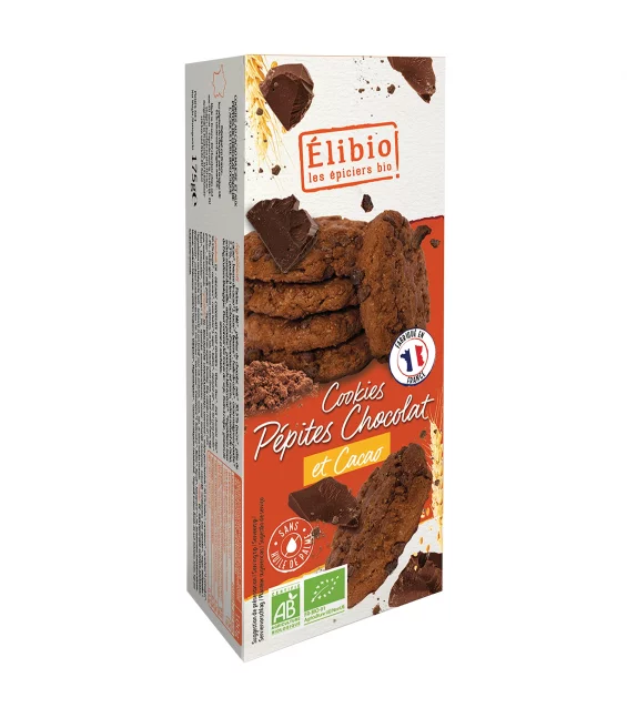 Cookies pépites de chocolat et cacao BIO - 175g - Élibio