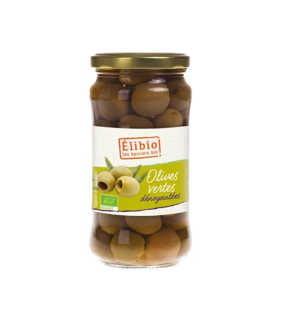 Olives vertes dénoyautées BIO - 350g - Élibio
