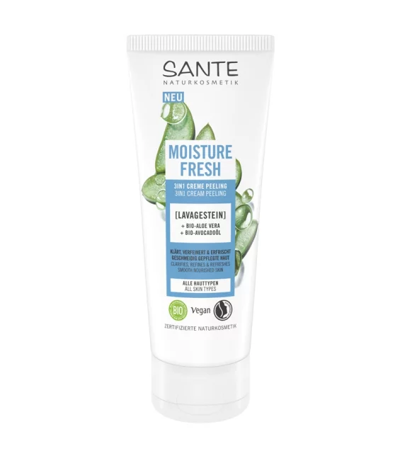 Moisture Fresh 3in1 BIO-Creme Peeling Lavagestein & Aloe - 100ml - Sante