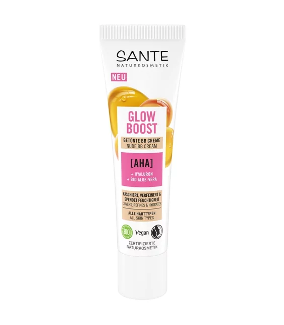 BB crème nude Glow Boost BIO AHA & acide hyaluronique - 30ml - Sante