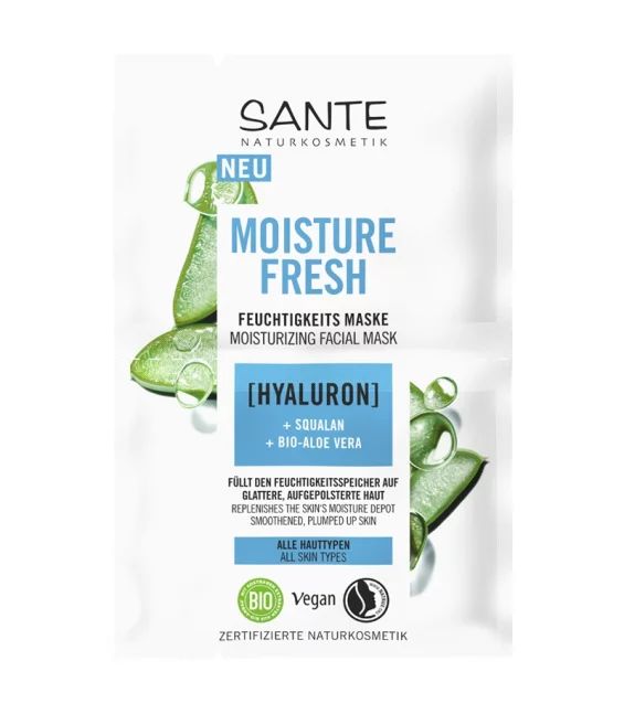 Moisture Fresh BIO-Feuchtigkeitsmaske Hyaluron & Aloe Vera - 2x4ml - Sante
