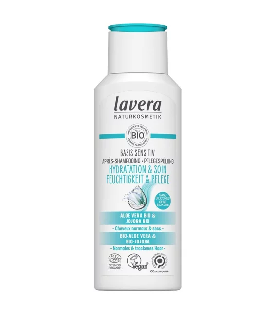 Après-shampooing hydratation & soin BIO aloe vera & jojoba - 200ml - Lavera