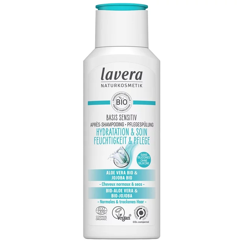 Après-shampooing hydratation & soin BIO aloe vera & jojoba - 200ml - Lavera