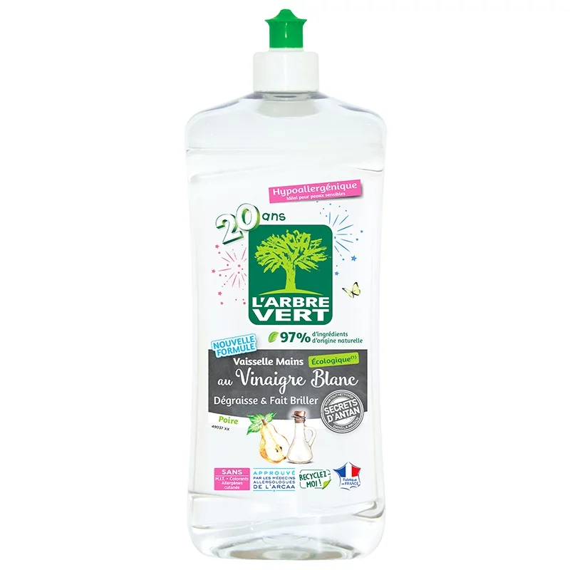 Liquide vaisselle éco vinaigre blanc & poire L'Arbre Vert 750ml