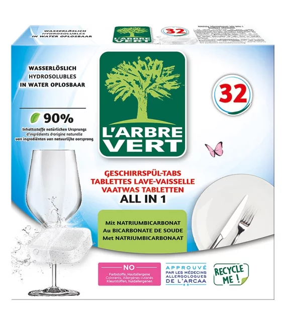 Tablettes lave-vaisselle tout en 1 écologique - 584g - L'Arbre Vert