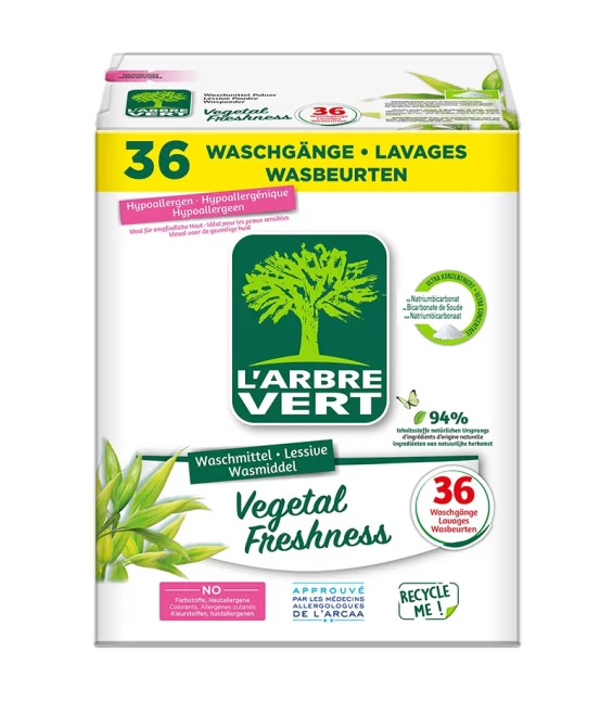 Ökologisches Waschmittelpulver Vegetal Freshness - 1,8kg - L'Arbre Vert