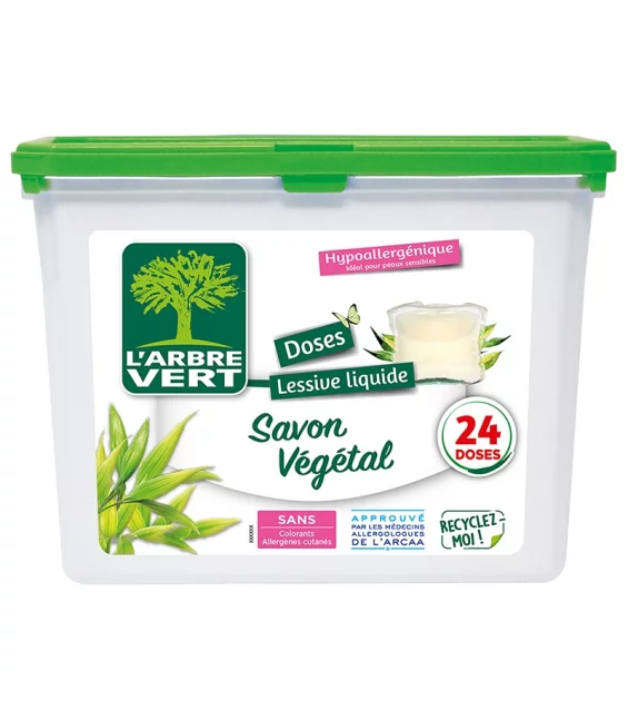 Doses lessive liquide écologique savon végétal - 633,6g - L'Arbre Vert