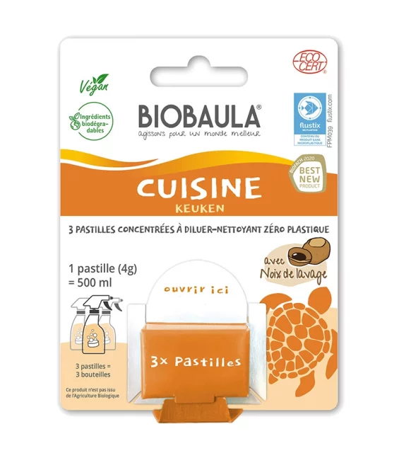 Nettoyant cuisine éco à fabriquer soi-même - 3 pastilles - Biobaula