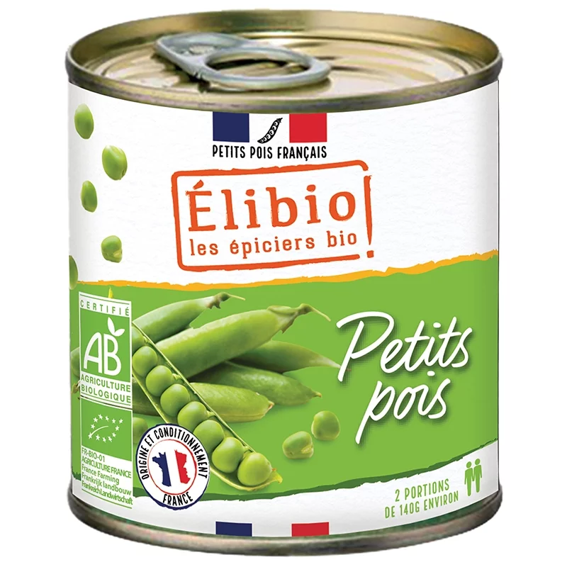 Petits pois en conserve BIO - 400g - Élibio