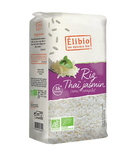 Riz Thai jasmin blanc semi-complet BIO - 1kg - Élibio