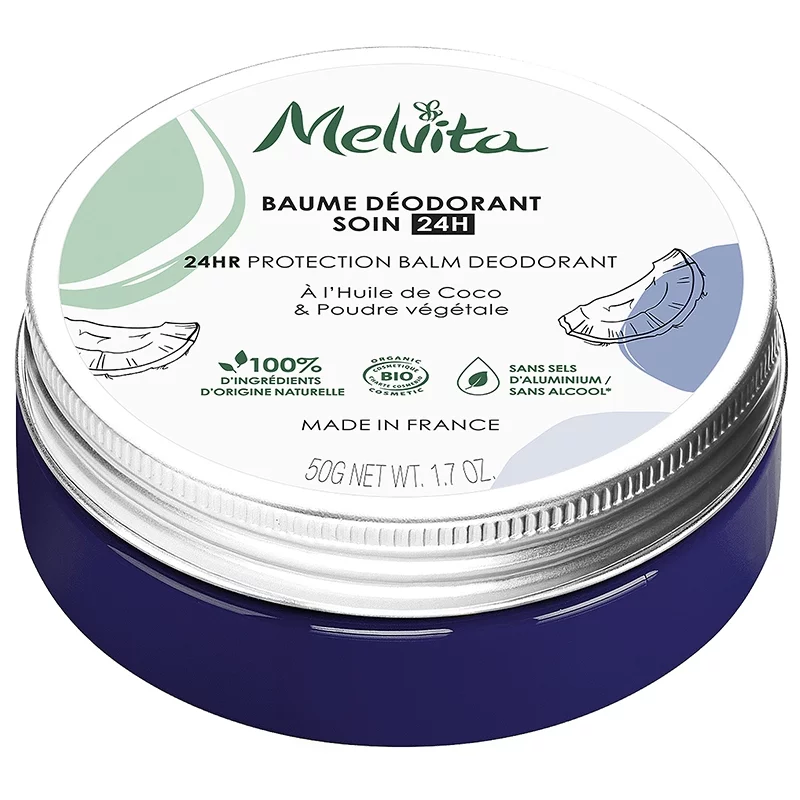 Baume déodorant soin 24h BIO coco & poudre végétale - 50g - Melvita