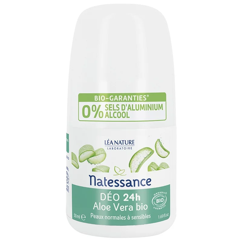 Déodorant à bille 24h BIO aloe vera - 50ml - Natessance