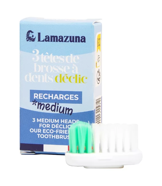 Recharge 3 têtes de brosse à dents Medium - Lamazuna