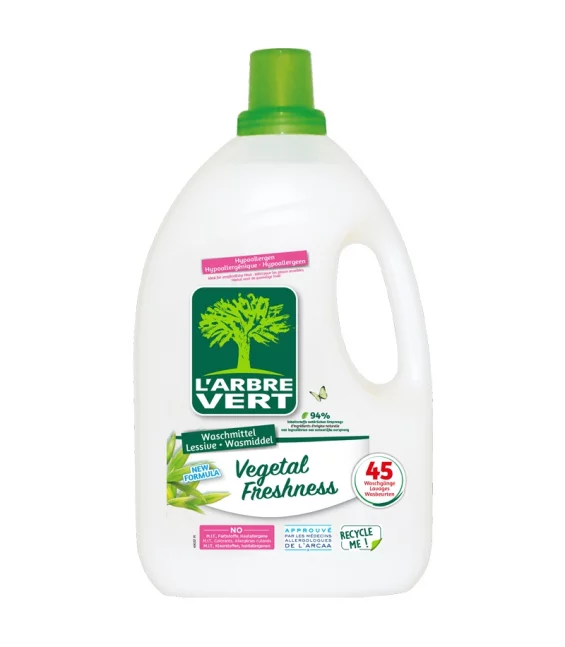 Lessive liquide écologique Vegetal Freshness - 2,025l - L'Arbre Vert